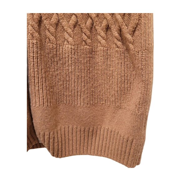 COS Cable-Knit Zip-Up Vest Regular XL Brown Washable Wool - Picture 4 of 9